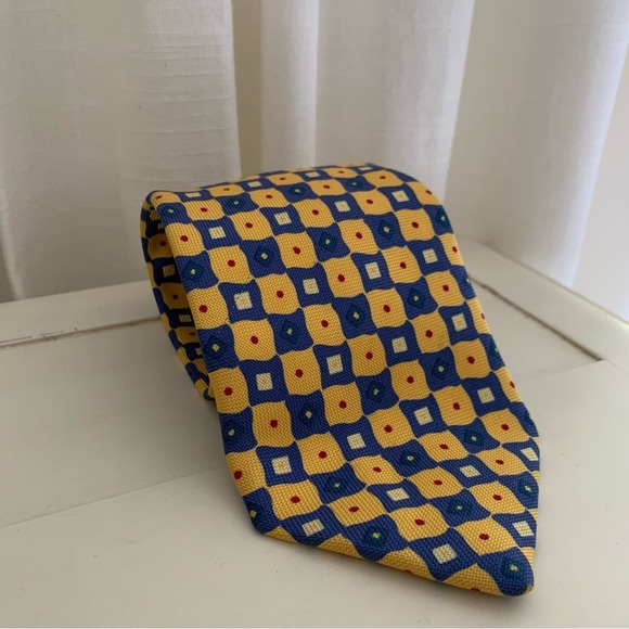 Etro Other - Etro 100% Silk Yellow Blue Tie